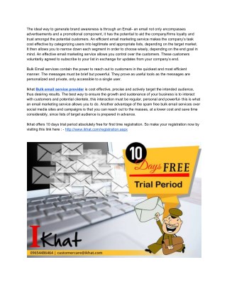 10 Days Absolutely Free | Bulk Email Service Provider
