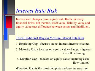 PPT - Interest Rate Risk And The Repricing Gap Model PowerPoint ...