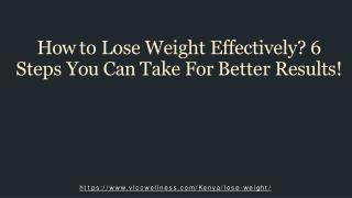 How to Lose Weight Effectively