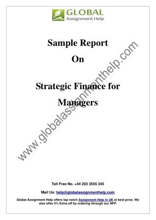 Sample on Strategic Finance for Managers