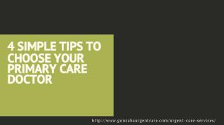4 SIMPLE TIPS TO CHOOSE YOUR PRIMARY CARE DOCTOR