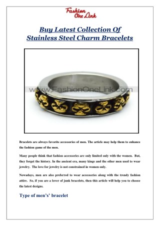 Buy Latest Collection Of Stainless Steel Charm Bracelets