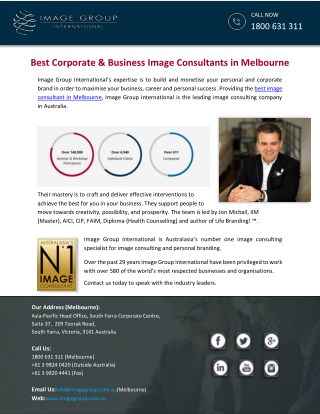 Best Corporate & Business Image Consultants in Melbourne