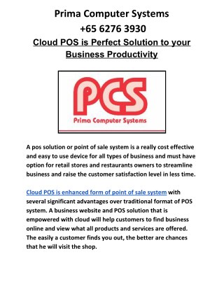Cloud POS Solution - A Business Monitoring Tool