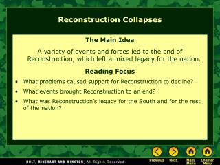 Reconstruction Collapses
