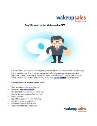 Top 9 Reasons to Use Wakeupsales CRM