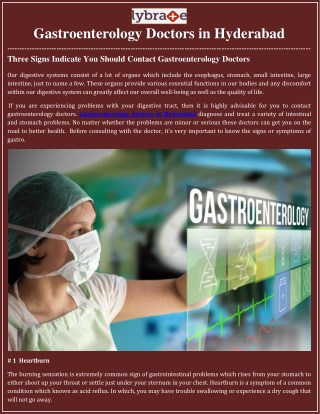 Three Signs Indicate You Should Contact Gastroenterology Doctors