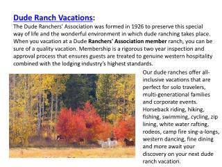 Dude Ranch Vacations - Ranchweb