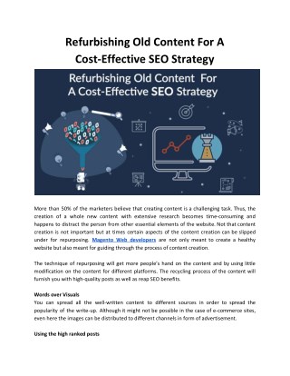 Refurbishing Old Content For A Cost-Effective SEO Strategy