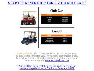 Starter Generator for E-Z-GO Golf Cart