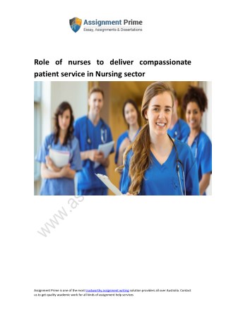 A Sample Report On Key Concepts and Relevance to Deliver Compassionate Patient User