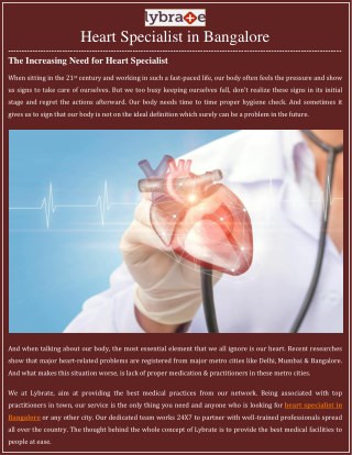 The Increasing Need for Heart Specialist
