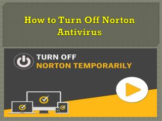 How to Turn Off Norton Antivirus
