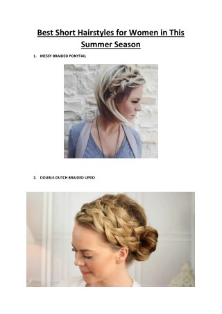 Best Short Hairstyles for Women in This Summer Season