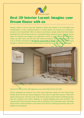 Best 3D Interior Layout: Imagine your Dream House with us