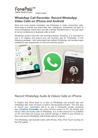 WhatsApp Call Recorder: Record WhatsApp Video Calls on iPhone and Android
