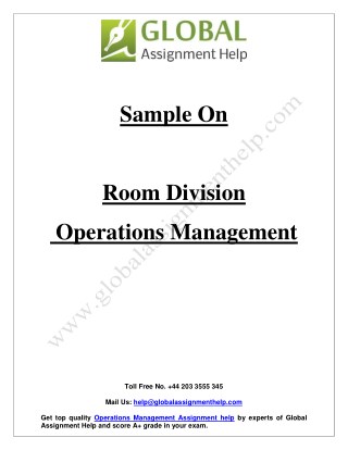Sample Report on Room Division Operations Management
