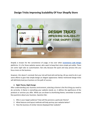 Design Tricks Improving Scalability Of Your Shopify Store