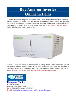 Buy Amaron Inverter Online in Delhi