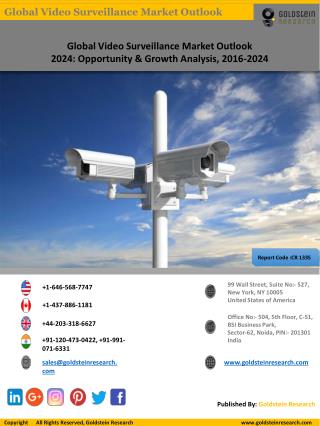 Global Video Surveillance Market Outlook 2024: Opportunity & Growth Analysis, 2016-2024