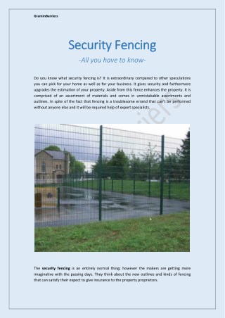 Security Fencing -All you have to know
