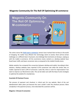 Magento Community On The Roll Of Optimising M-commerce