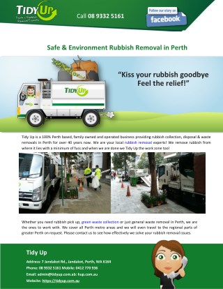 Safe & Environment Rubbish Removal in Perth