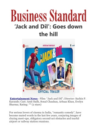  'Jack and Dil': Goes down the hill (IANS Review, Rating: **)
