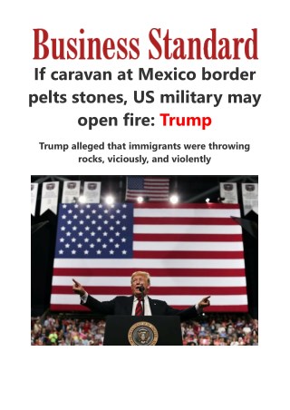  If caravan at Mexico border pelts stones, US military may open fire: Trump