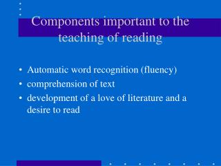 Ppt - The Big Five Components Of Reading Comprehension Powerpoint 