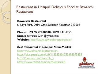 Restaurant in Udaipur Delicious Food at Bawarchi Restaurant