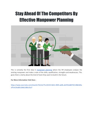 Stay Ahead Of The Competitors By Effective Manpower Planning