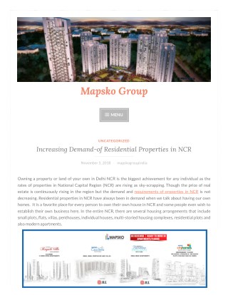 Increasing Demand-of Residential Properties in NCR
