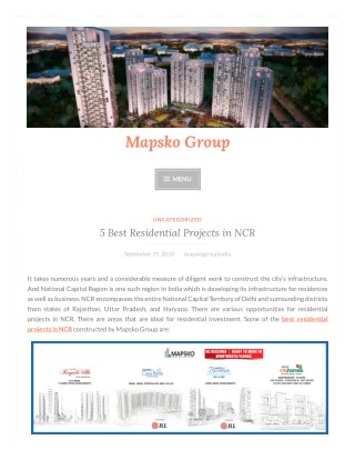 5 Best Residential Projects in NCR