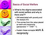 Basics of Social Welfare