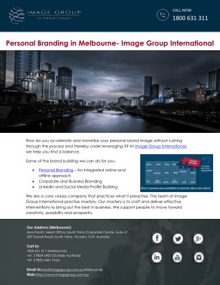 Personal Branding in Melbourne- Image Group International