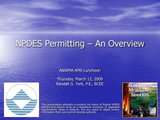 NPDES Permitting – An Overview