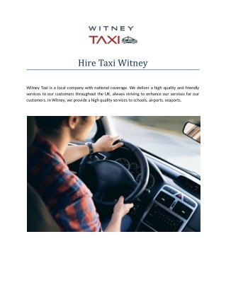Hire Taxi Witney