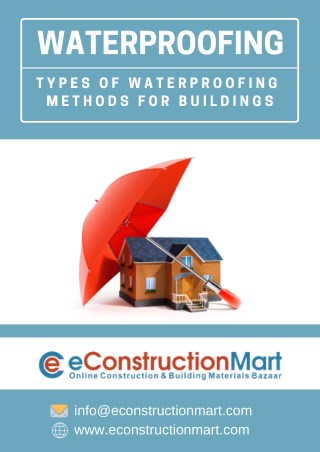 Waterproofing: Types of Waterproofing Methods for Buildings