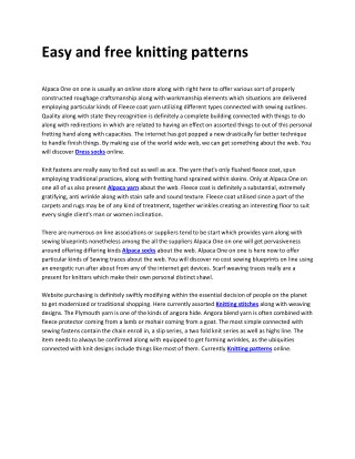 Easy and free knitting patterns