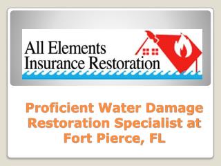 Proficient Water Damage Restoration Specialist at Fort Pierce, FL