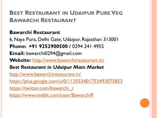 Best Restaurant in Udaipur Pure Veg Bawarchi Restaurant