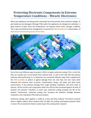 Protecting Electronic Components In Extreme Temperature Conditions - Miracle Electronics