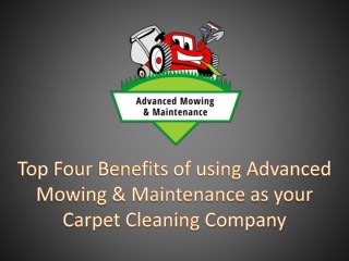 Top Four Benefits of using Advanced Mowing & Maintenance as yourCarpet Cleaning Company