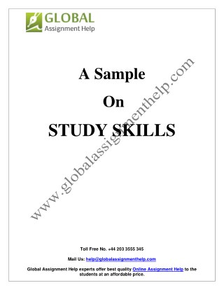 A Sample report on Study Skills by Academic Experts