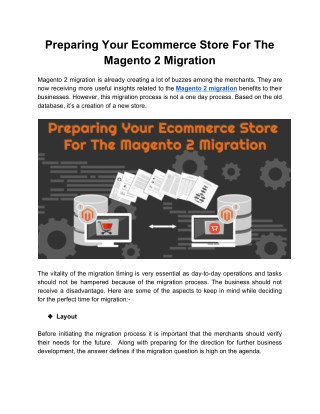 Preparing Your Ecommerce Store For The Magento 2 Migration