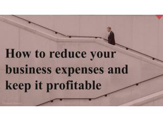 Thomas J. Salzano How to reduce your business expenses and keep it profitable