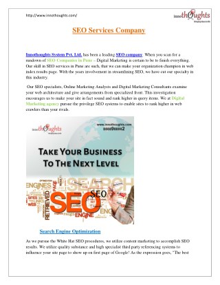 SEO Services Provider|Company in Pune|Innothoughts