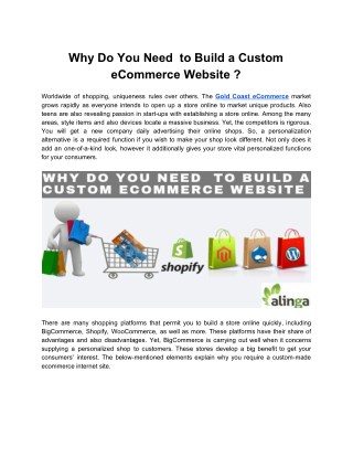 Why Do You Need to Build a Custom eCommerce Website