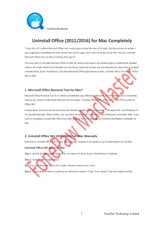 Uninstall Office (2011/2016) for Mac Completely